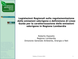 Legislazioni Regionali sulla regolamentazione delle emissioni