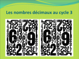 Les nombres décimaux au cycle 3