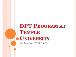 DPT Program at Temple University - Temple Pre