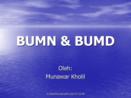 BUMN & BUMD - MUNAWAR KHOLIL, SH, M.Hum.