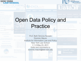 Open Data Policy and Practice - DoTank