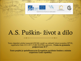 A.S. Puškin- život a dílo