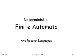 Finite Automacdta, Regular Languages