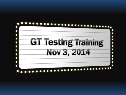 GT Testing Training powerpoint