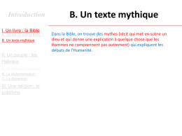 B. Un texte mythique