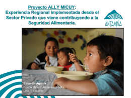 Proyecto ALLY MICUY: Experiencia Regional