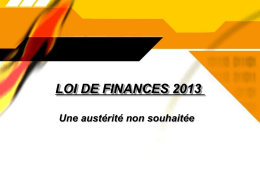 LOI DE FINANCES 2013
