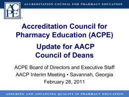 ACPE Communications - Accreditation Council for Pharmacy