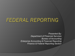 Federal Reporting - Florida Department of Financial Services