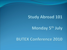 Study Abroad 101 – Presentation