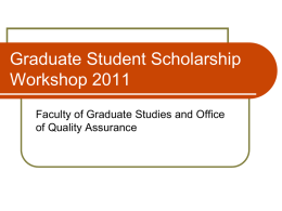 Psychology Graduate Student Scholarship Workshop