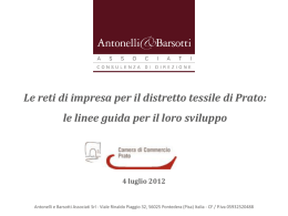Le reti di impresa per il distretto tessile di Prato