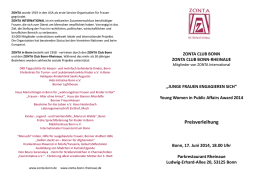 Einladung Preisverleihung YWPA 2014 - Zonta Club Bonn