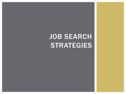 Job Search Strategies Power Point Presentation.