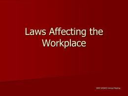 Laws Affecting the Workplace
