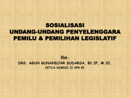 SOSIALISASI UU PEMILU_Rakornis Padang