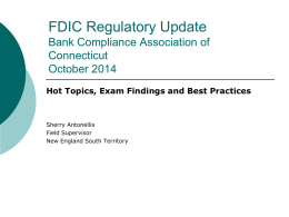 FDIC Regulatory Update Flood Insurance and UDAP - Bcac