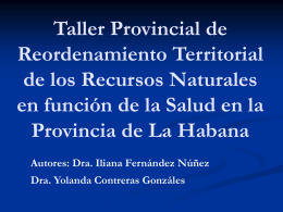 Taller Provincial de Reordenamiento Territorial de los Recursos