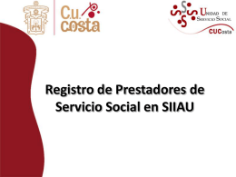 Registro de Prestadores de Servicio Social en SIIAU