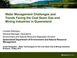 Challenges for Queensland CSG and Mining