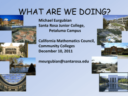 MichaelPresentation - California Mathematics Council