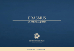 Selecţie Erasmus 2014 - Facultatea de Litere