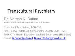 Transcultural Psychiatry N Buttan 27th September 2013