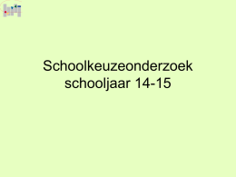 Schoolkeuzeonderzoek 2014/2015