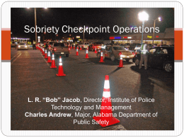 Sobriety Checkpoint Operations