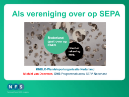 PowerPoint-presentatie `Als vereniging over op SEPA`