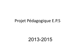 Le projet EPS 2013/2015