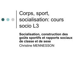 Corps, sport, socialisation: cours socio L3