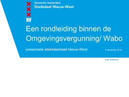 Presentatie Wabo - Bestuurscommissie Nieuw-West