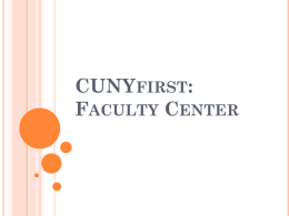 CUNYfirst: Faculty Center