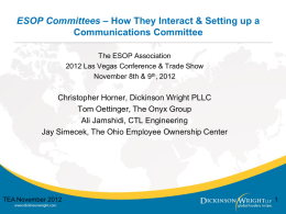 ESOP Committees - Dickinson Wright