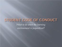 Student Code of Conduct Presentation