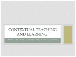 Contextual Teaching and Learning: - NC-NET