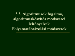 3.3. Algoritmusok fogalma, algoritmuskészítés módszerei
