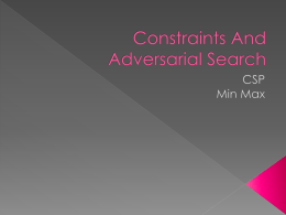 Constraints And Adversarial Search