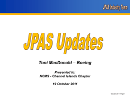 JPAS Industry Sub Team - NCMS