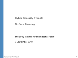 Cyber Security Threats - Lowy Institute - richmedia