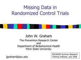 Missing Data Analysis in Multivariate Prevention Research