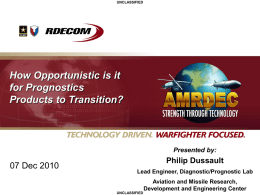 Philip Dussault - Transitioning to Prognostics